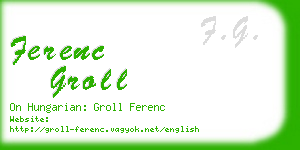 ferenc groll business card